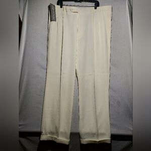NWT Jordan Craig Style 5051 Cuffed Creased Ivory Mens‎ Dress Pants Size 42 X 32
